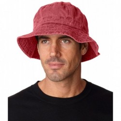 Baseball Caps ACVA101 Vacationer Pigment Dyed Bucket Hat - Nautical Red - CJ116XTX3YT $32.02