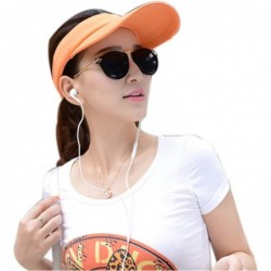 Sun Hats Women's Solid Sports Outdoor Adjustable Visor Blank Sun Hat - Blue - C212CW94WED $22.61