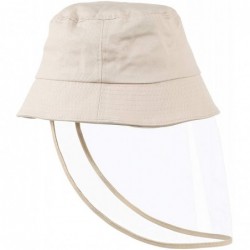 Sun Hats Womens UPF50+ Linen/Cotton Summer Sunhat Bucket Packable Hats w/Chin Cord - Khaki - CF1987XZ8XT $30.62
