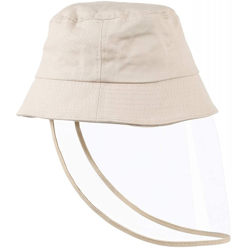 Sun Hats Womens UPF50+ Linen/Cotton Summer Sunhat Bucket Packable Hats w/Chin Cord - Khaki - CF1987XZ8XT $17.69