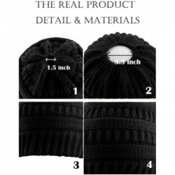 Skullies & Beanies Beanie Hat for Men and Women Winter Warm Hats Knit Slouchy Ponytail Beanie Hat - Black - CN189XMN8QK $27.05