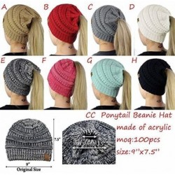 Skullies & Beanies Beanie Hat for Men and Women Winter Warm Hats Knit Slouchy Ponytail Beanie Hat - Black - CN189XMN8QK $23.27