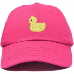 Baseball Caps Cute Ducky Soft Baseball Cap Dad Hat - Hot Pink - CM18LZ8LR9I $23.27