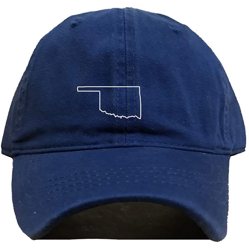 Baseball Caps Oklahoma Map Outline Dad Baseball Cap Embroidered Cotton Adjustable Dad Hat - Royal Blue - CI18ZO4DYIL $29.07
