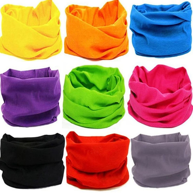 Headbands 12pcs/9pcs/6pcs Headband Bandana - Face Mask Headwear Neck Gaiter Shield Scarf - Solid Color (9PCS) - CT127I2RLZV $...