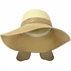 Fedoras Classic Panama Hats Banded Fedora Hats - Floppy Cream - CO183LUGX7S $20.92