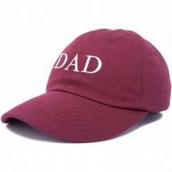 Baseball Caps Embroidered Mom and Dad Hat Washed Cotton Baseball Cap - Dad - Maroon - CP18OA549TC $17.73
