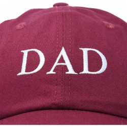 Baseball Caps Embroidered Mom and Dad Hat Washed Cotton Baseball Cap - Dad - Maroon - CP18OA549TC $17.73
