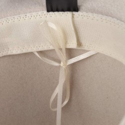 Fedoras Women's Vintage Leopard Print Fedora Wool Hat Wide Brim Panama Trilby Wool Felt Hat with Band - Off-white - CZ18X0C0A...