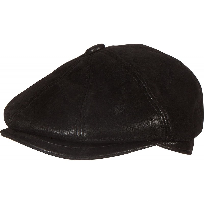 Newsboy Caps Milo Newsboy Cabby Hat Flat Cap Embossed Matte Convertible Insulated - Black - CQ186ST28ZC $20.68