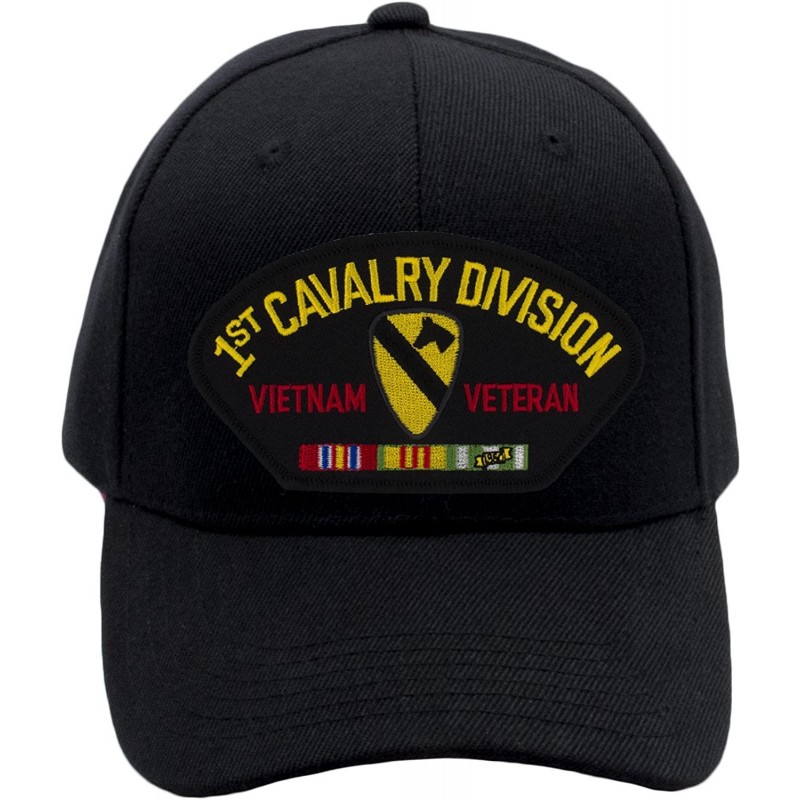 Baseball Caps 1st Cavalry Division - Vietnam Veteran Hat/Ballcap Adjustable One Size Fits Most - Black - C3187UNZ075 $35.63