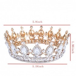 Headbands Vintage Wedding Crystal Rhinestone Crown Bridal Queen King Tiara Crowns-Gold red - Gold red - CN18WU4M6O4 $72.82