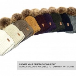 Skullies & Beanies Womens Winter Knitted Beanie Detachable - Black - CU123U5SP7D $13.18