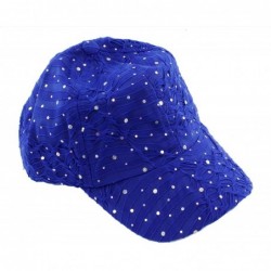 Baseball Caps Glitter Sequin Trim Baseball Cap One Size - Royal Blue - C41185BCDH1 $15.56