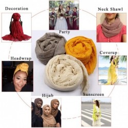 Headbands Women's Jersey Hijab Scarves Cotton Fashion Long Turban Head Wrap Shawls Army Green - CS1996TRY46 $15.15