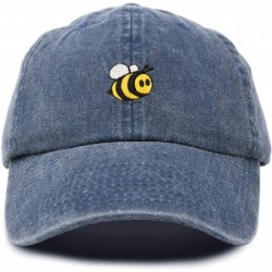 Baseball Caps Bumble Bee Baseball Cap Dad Hat Embroidered Womens Girls - Washed Navy Blue - CH18W37CZOY $22.67