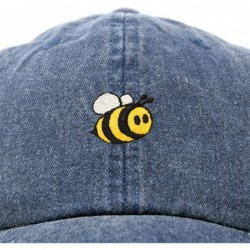 Baseball Caps Bumble Bee Baseball Cap Dad Hat Embroidered Womens Girls - Washed Navy Blue - CH18W37CZOY $17.84