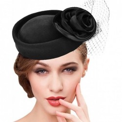 Berets Fascinator Hats Pillbox Hat with Veil Wedding Tea Party Derby Hats - CX12HAWID37 $81.69