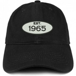 Baseball Caps Established 1965 Embroidered 55th Birthday Gift Soft Crown Cotton Cap - Black - CV182KOLWOC $38.55