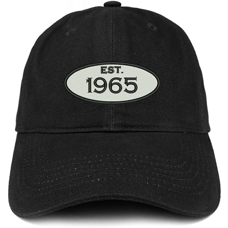 Baseball Caps Established 1965 Embroidered 55th Birthday Gift Soft Crown Cotton Cap - Black - CV182KOLWOC $23.76