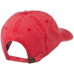 Baseball Caps Smile Face Embroidered Washed Cap - Red - CI11LBME5BX $32.15