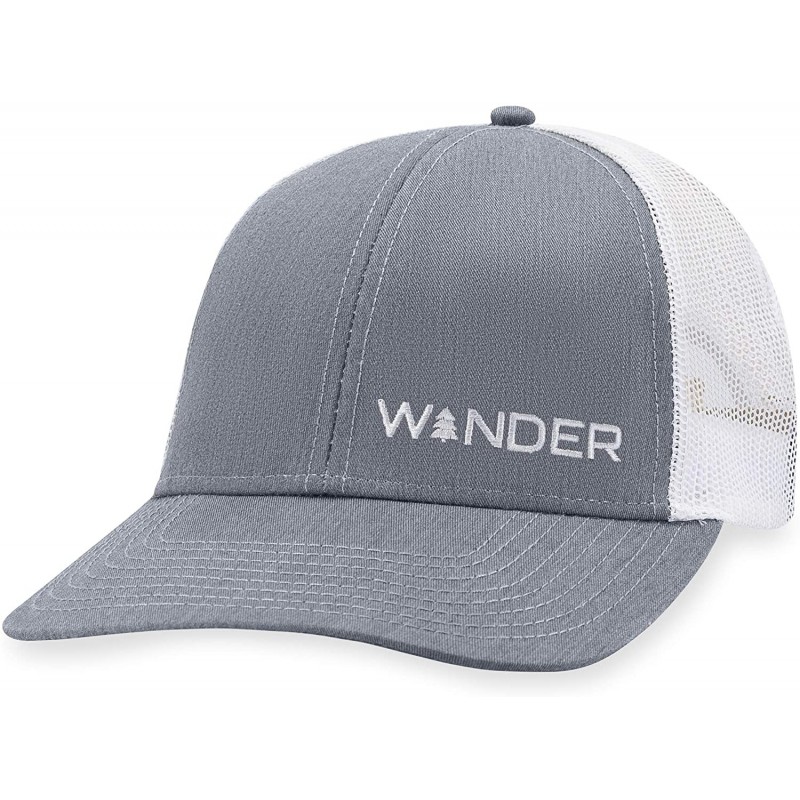 Baseball Caps Wander Hat - Mountain Trucker Hat Baseball Cap Snapback Golf Fish Hat Camp Hat - Grey/White - CL195KGSGN0 $26.25
