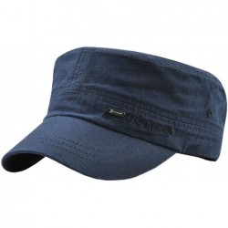 Newsboy Caps Men's Solid Color Military Style Hat Cadet Army Cap - D--dark Blue - CB18E669AXR $26.47