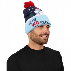 Skullies & Beanies Men's Christmas Hat- Charcoal/Green- One Size - Navy Yeti - C318UANYD90 $19.72