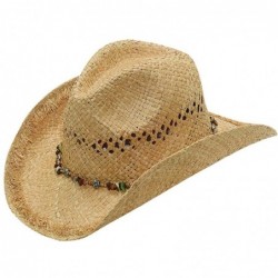 Cowboy Hats Raffia Hat with Beads - CO11604QVZ5 $60.81