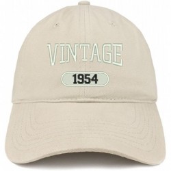Baseball Caps Vintage 1954 Embroidered 66th Birthday Relaxed Fitting Cotton Cap - Stone - CC12O6RL4HL $36.63
