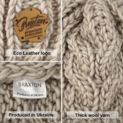 Skullies & Beanies Knit Hat for Women - Ski Cable Winter Cuff Warm Toboggan Beanie - Wool Snow Outdoor Cap - Light Coffee - C...