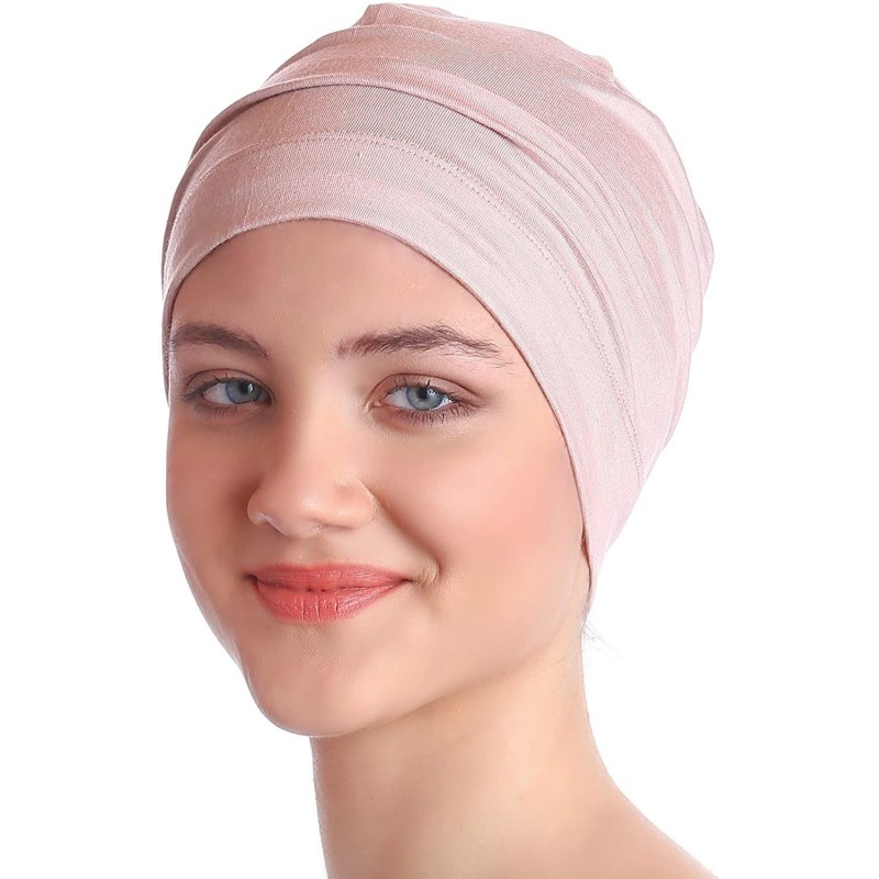 Baseball Caps Unisex Bamboo Sleep Caps for Cancer- Hair Loss - Chemo Caps - Powder Pink - CW11USG4T7X $13.38