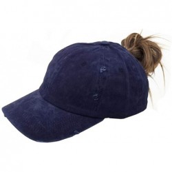 Baseball Caps Washed Ponytail Hats Pony Tail Caps Baseball for Women (Blue) - CC18IISKTW3 $17.75