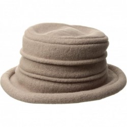 Bucket Hats Women's Packable Boiled Wool Cloche - Taupe - CZ18339U3XQ $43.96