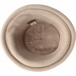 Bucket Hats Women's Packable Boiled Wool Cloche - Taupe - CZ18339U3XQ $43.96