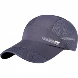 Bucket Hats Unisex Mesh Brim Tennis Cap Outside Sunscreen Quick Dry Adjustable Baseball Hat - C-dark Gray - CV17YZDKRNU $26.91