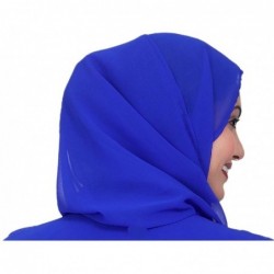 Balaclavas Women Faux Georgette Ethnic- Evening- Party- Handscarf Soft Neck Head Wraps Cap- Full Cover Hat - Royal Blue - CH1...