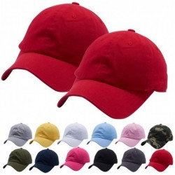 Baseball Caps Cotton Adjustable Baseball Classic Ballcap - Red(2pcs) - CH18UO3T3G5 $15.75