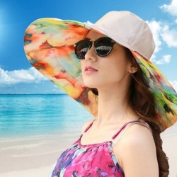 Sun Hats Women Sun Hat Summer Reversible UPF 50+ Beach Bucket Wide Brim Anti-UV Visor Cap - Khaki - CF18D8UUX64 $16.77