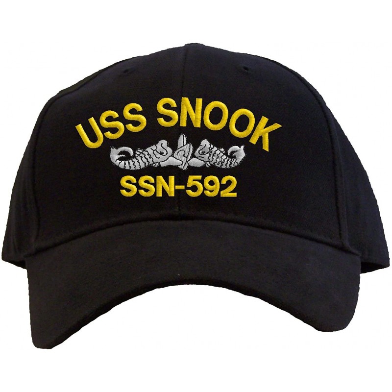 Baseball Caps USS Snook SSN-592 Embroidered Pro Sport Baseball Cap - Black - CB180ONE4E2 $32.85