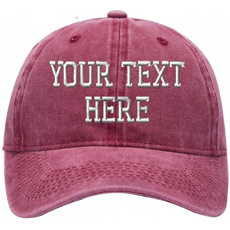 Baseball Caps Custom Retro Cowboy Hat Unisex Sun Caps Customized for Man and Woman Adjustable Back Cap - Retro Wine - C518H00...