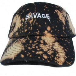 Baseball Caps Savage Rock Font Acid Wash Custom Meme Unstructured Twill Cotton Low Profile Dad Hat Cap - CV12NH7GWIW $27.33