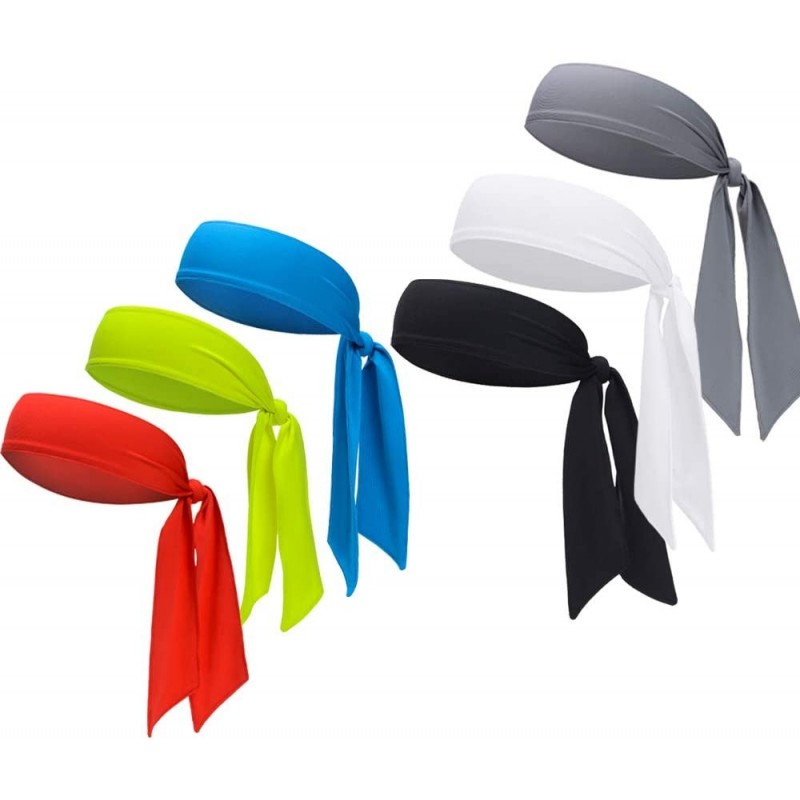 Balaclavas Sports Headband Sweatbands Wristbands - 6pcs-black+grey+blue+white+yellow+red - CH18NIYSKSO $26.54