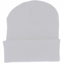 Skullies & Beanies Made in USA Thick Beanie Cuff Premium Headwear Winter Hat - White - C9189KGG3M6 $19.84