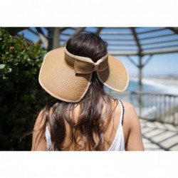 Visors Spring/Summer Classics Edition Straw Roll-able Sun Visor Hat - Light Coffee - C518DO87X9U $28.67