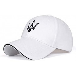 Baseball Caps Car Sales Maserati Embroidered Logo Adjustable Baseball Hat Caps for Men and Women - White - CR18Z2SNWO8 $32.41