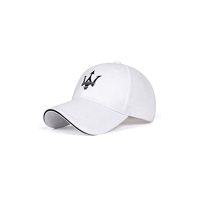 Baseball Caps Car Sales Maserati Embroidered Logo Adjustable Baseball Hat Caps for Men and Women - White - CR18Z2SNWO8 $21.85