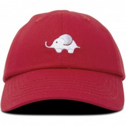Baseball Caps Cute Elephant Hat Cotton Baseball Cap - Red - CD18LHQW4RS $16.47