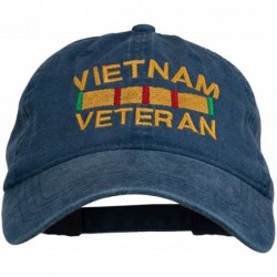 Baseball Caps Vietnam Veteran Embroidered Pigment Dyed Brass Buckle Cap - Navy - C011P5I7BEH $31.84