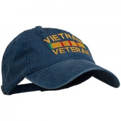 Baseball Caps Vietnam Veteran Embroidered Pigment Dyed Brass Buckle Cap - Navy - C011P5I7BEH $31.84